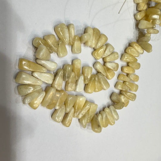 Yellow jade Uncut Beads 1 String