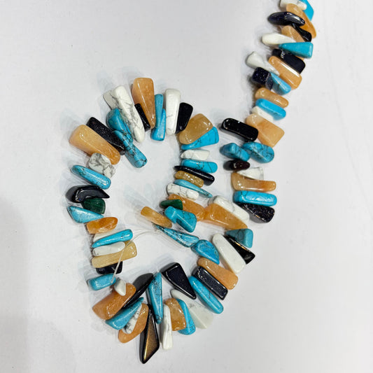 Blue turquoise jasper Uncut stones Beads 1 String