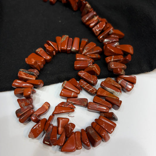 Red Jasper Uncut Stones Beads 1 String