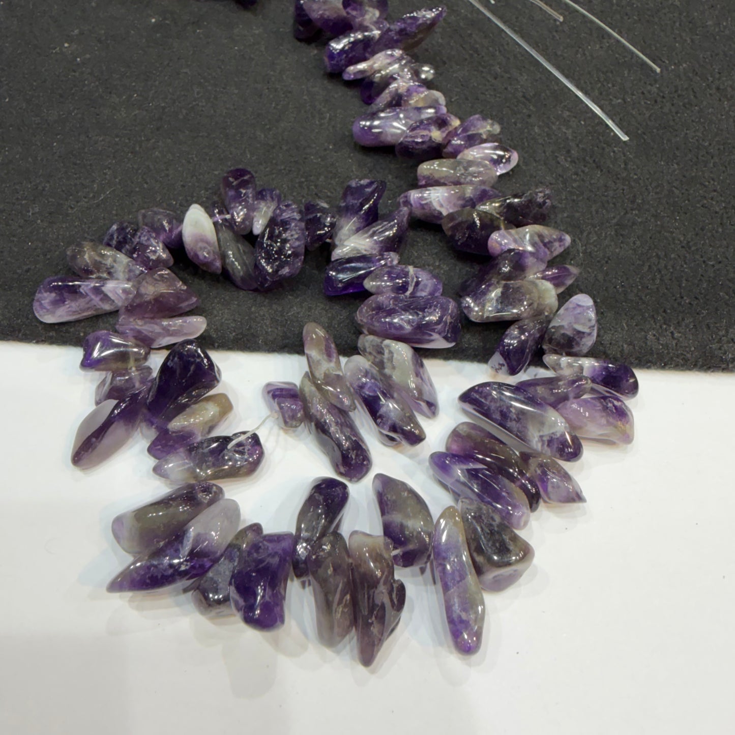 Amethyst Uncut Stones Beads 1 String