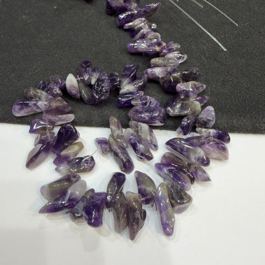 Amethyst Uncut Stones Beads 1 String