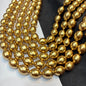 Metallic Dark Gold colour barque pearl beads 1 string