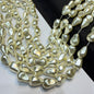 Metallic cream colour barque pearl beads 1 string