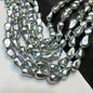 Metallic Gray colour barque pearl beads 1 string