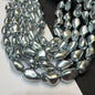 Metallic Gray colour barque pearl beads 1 string
