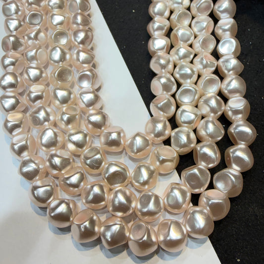 Metallic pink colour barque pearl beads 1 string