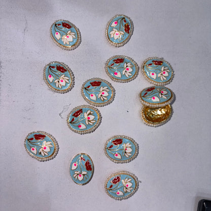 High quality meenakari Kundan 16mm 1 pkt 20 pcs.
