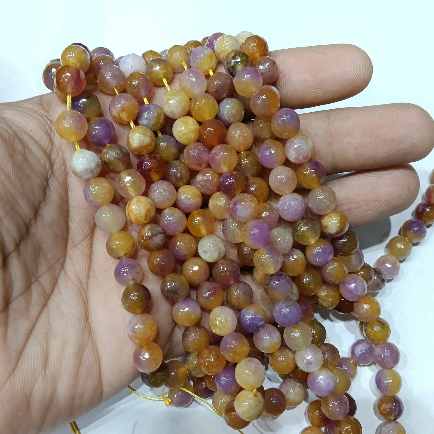 Shaded purple 8mm agate beads 1string
