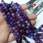 Purple shaded with blue 8mm agate beads 1string