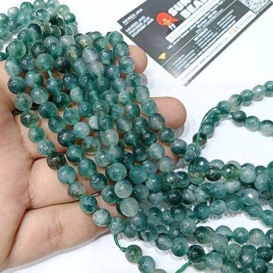Green shaded with grey 8mm agate beads 1string