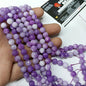 Purple texture white 8mm agate beads 1string