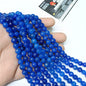 Bright blue 8mm agate beads 1string
