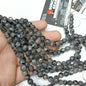Black texture with grey 8mm agate beads 1string