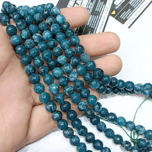 Teal 8mm agate beads 1string