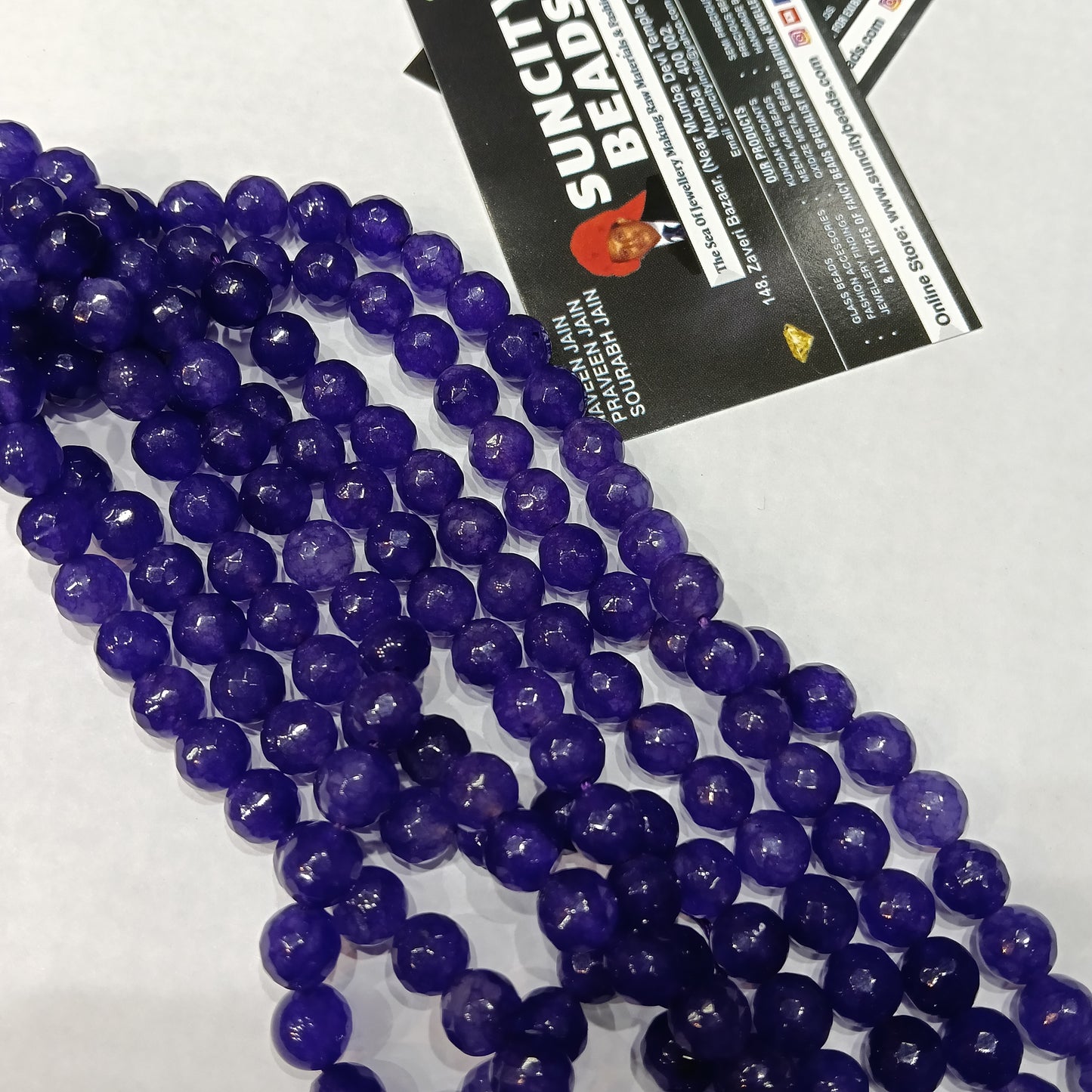 Dark blue 8mm agate beads 1string