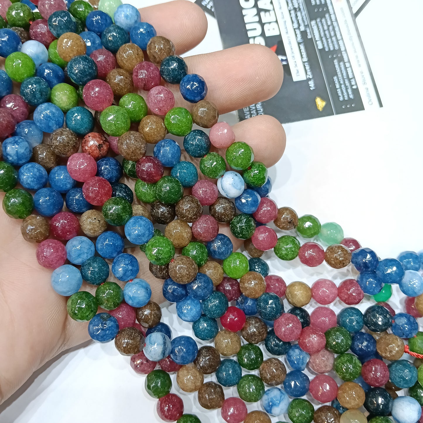 Dark+Light 8mm agate beads 1string
