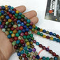 Dark multi agate beads 8 mm 1 string