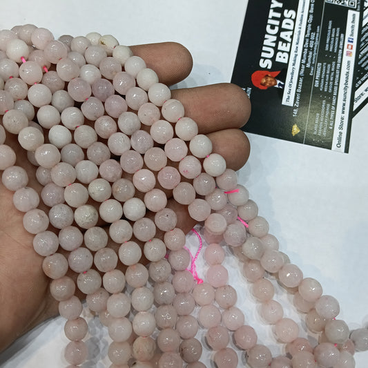 Light pink shaded with white 8mm agate beads 1string