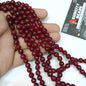 Dark Ruby 8mm agate beads 1string