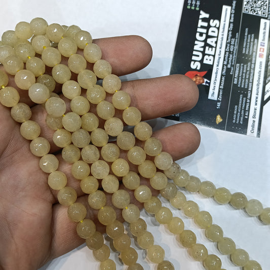 Light yellow 8mm agate beads 1string