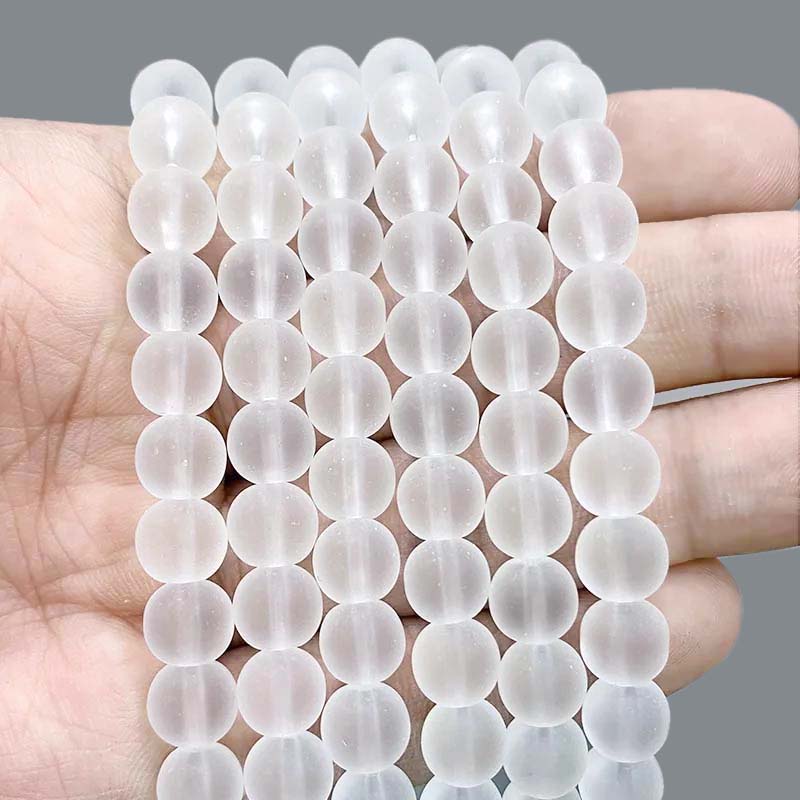 White clear quartz high quality round shape 8mm 1 string.