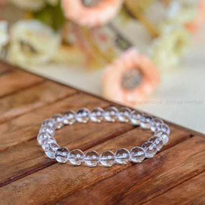 Clear quartz high quality round shape beads 8mm 1 string.