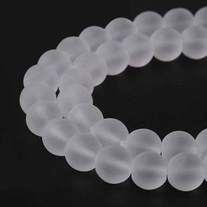 White clear quartz high quality round shape 8mm 1 string.