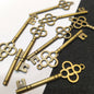 Antique Gold-Finish Vintage-Style Skeleton Key Charms 45mm 1 pkt 60 pcs.