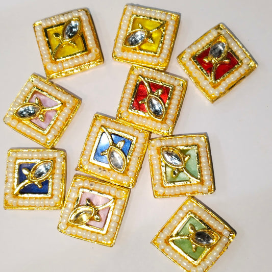 High quality meenakari Kundan 16mm 1 pkt 20 pcs.