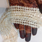 Cloudy white round agate Stones Beads 1 string 6mm