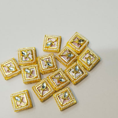 High quality meenakari Kundan 16mm 1 pkt 20 pcs.
