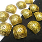 Antique gold-finish floral slider beads 18mm 1 pkt 60 pcs.