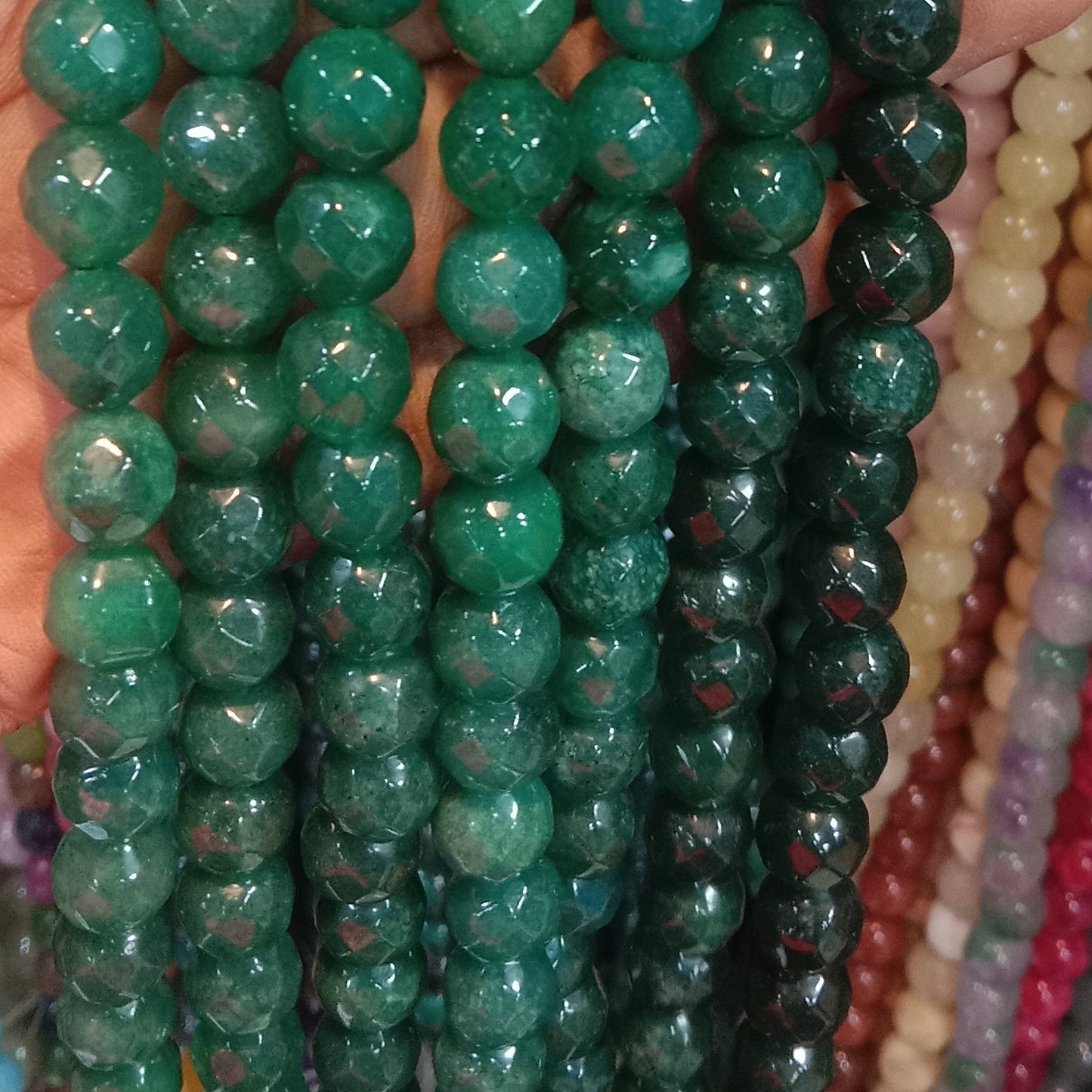 Green Quartz Texture agate beads 10mm 1 string
