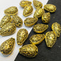Oxidized gold plated filigree style teardrop beads 18mm 60 pcs.