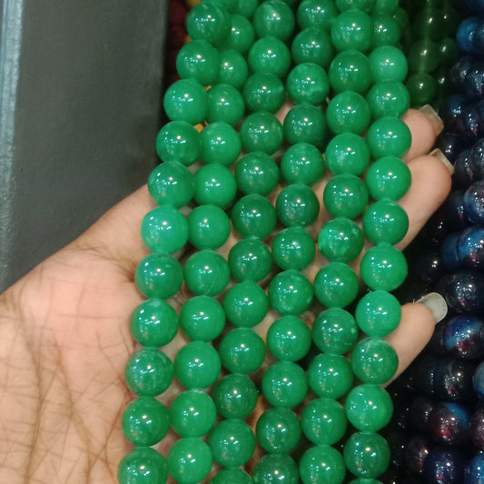 Green onyx texture agate beads 10mm 1 string