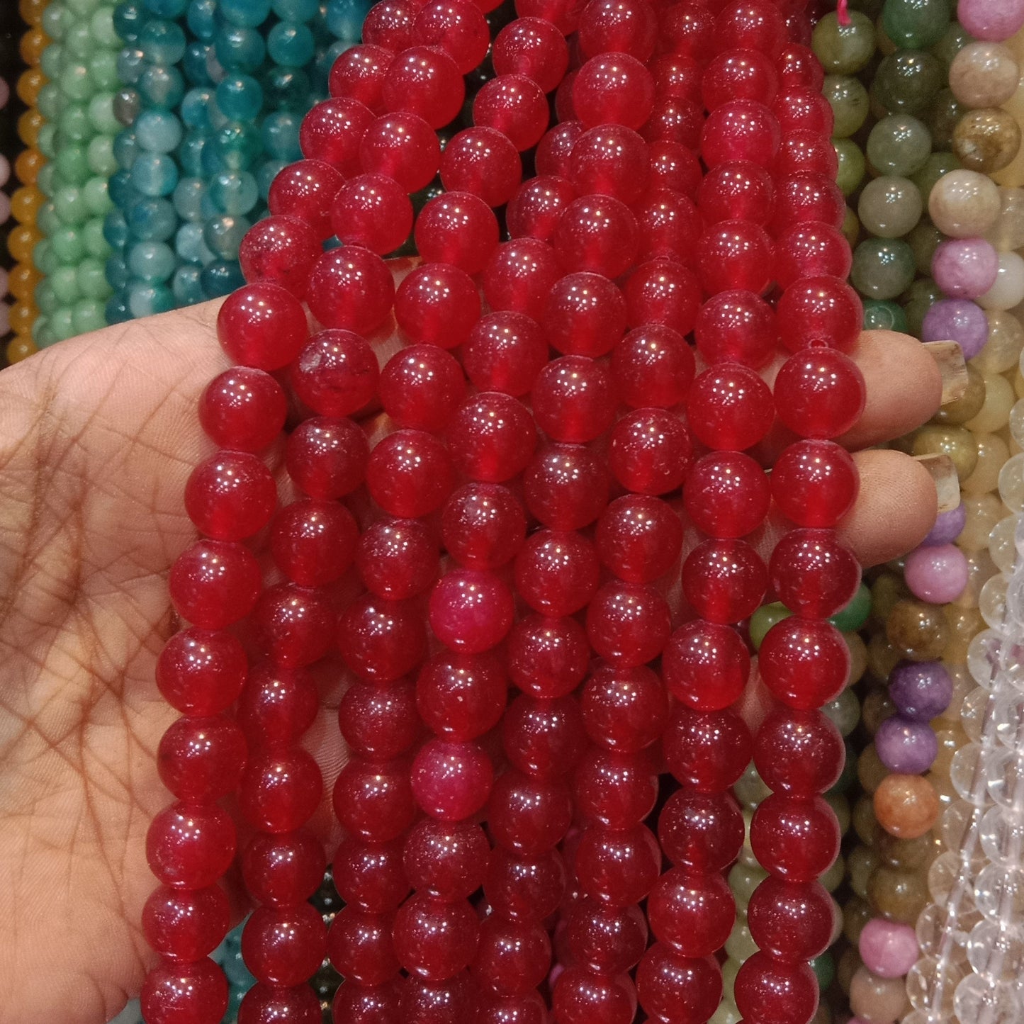 Red Onyx Texture agate beads 10mm 1 string