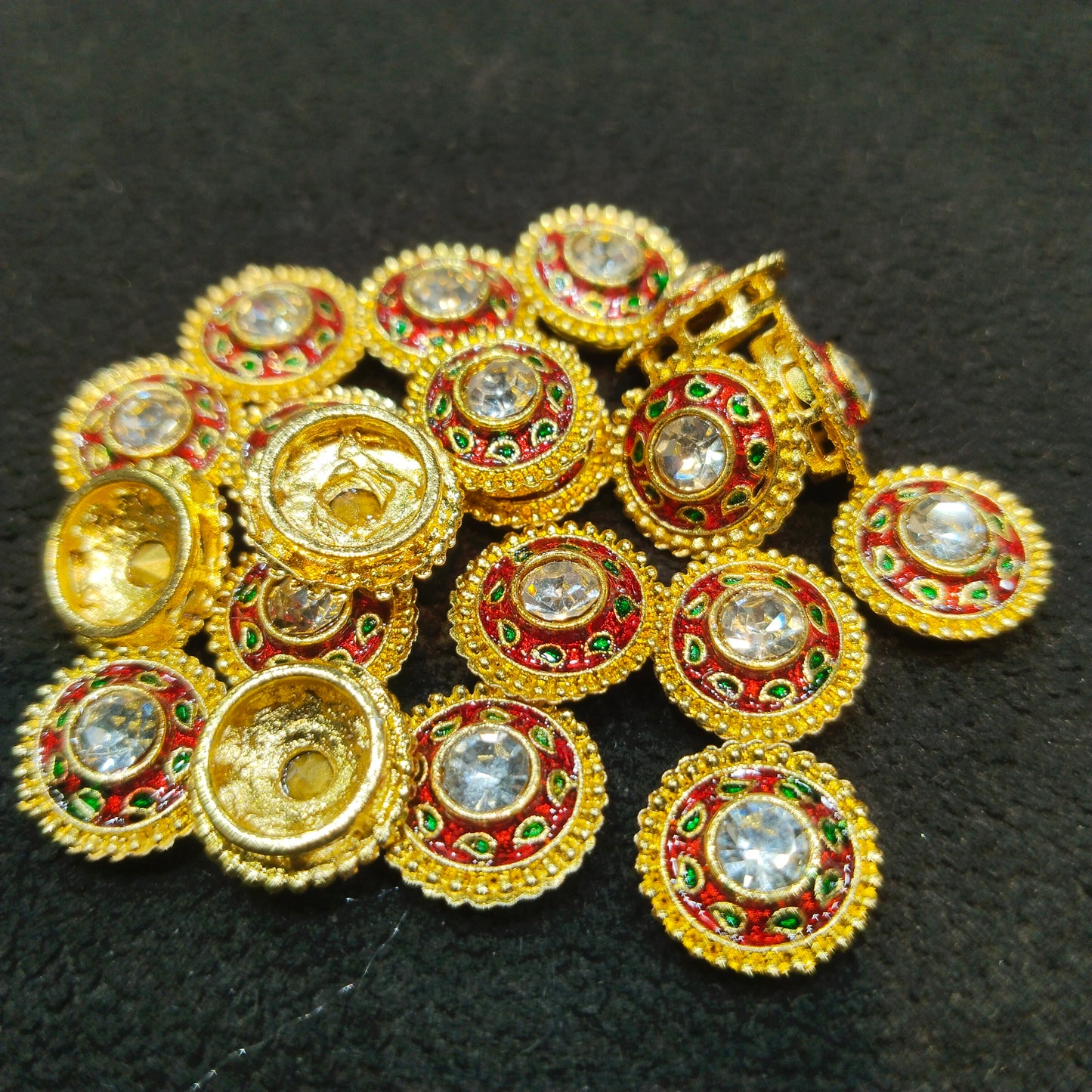 High Quality meenakari Kundan 12mm 1 pkt 20 pcs