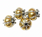 Sliver gold oxidized metal beads 4 pcs