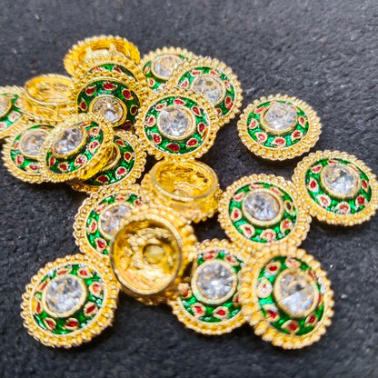High Quality meenakari Kundan 12mm 1 pkt 20 pcs