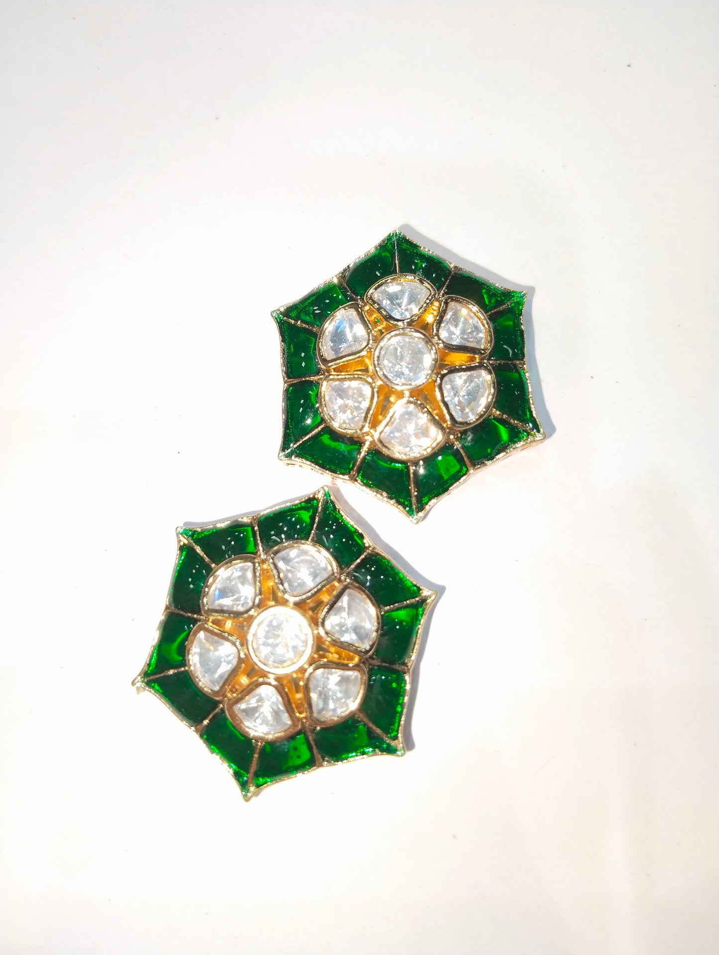 High Quality Kundan pendants 1.25 inches hexagon shape 1 pkt 1 pcs