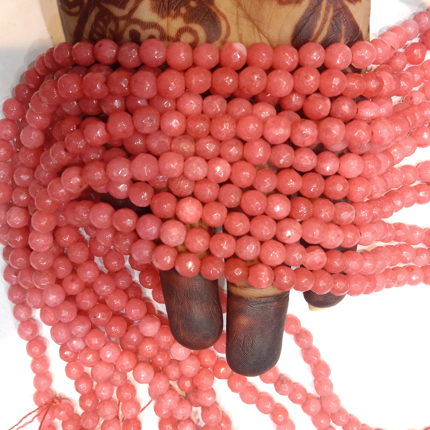 Pink jade round agate Stones Beads 1 string 6mm
