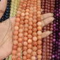 Peach-orange texture agate beads 10mm 1 string