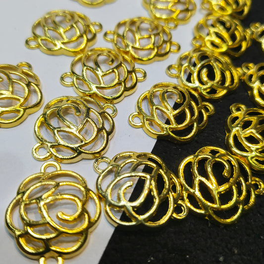 Ribbed texture floral connectors 18mm 1 pkt 60 pcs.