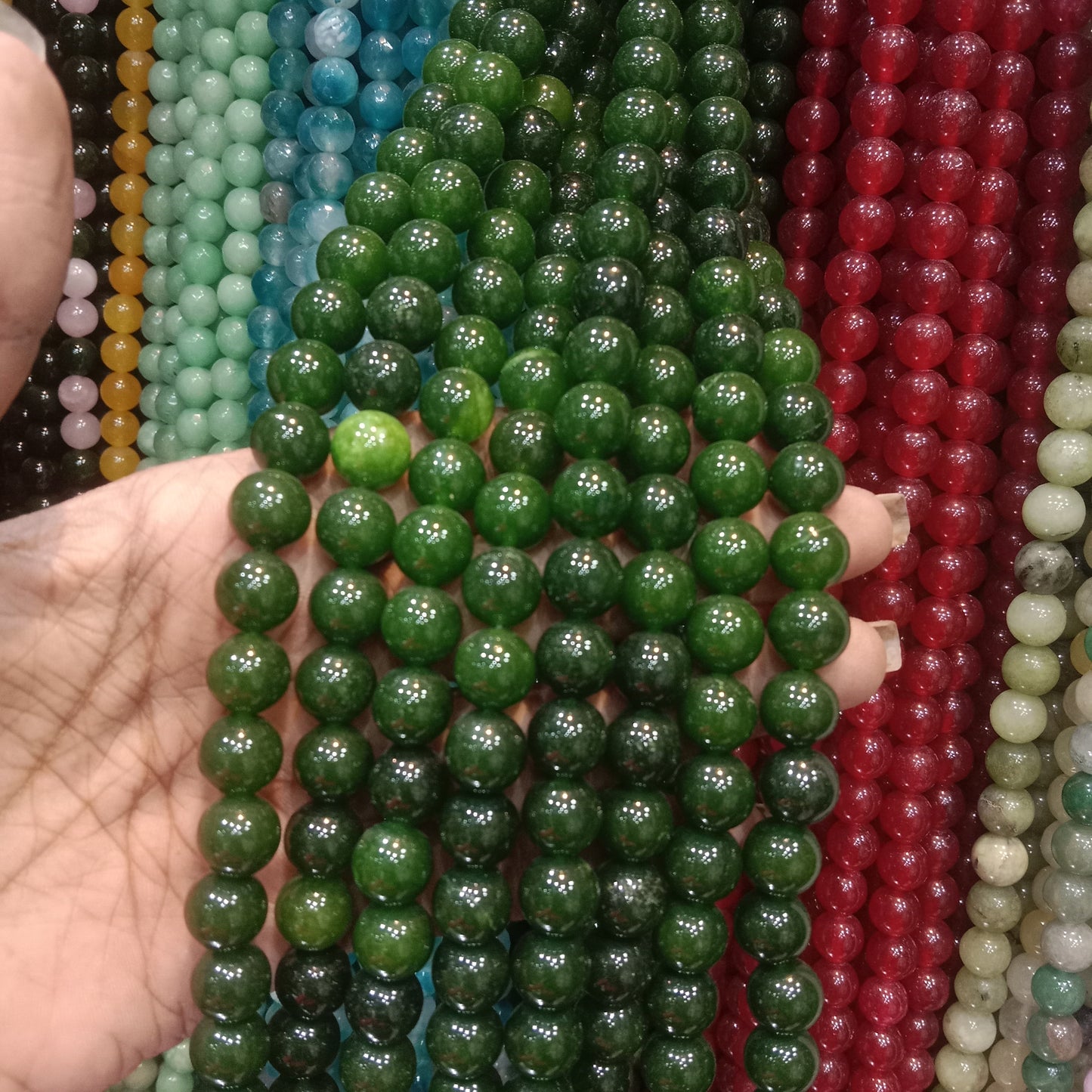 Nephrite Jade Texture agate beads 10mm 1 string