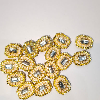 High quality Kundan pendants 12mm 1 pkt 20 pcs.