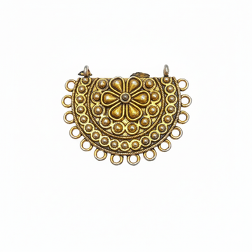 Chandbali style half moon or semicircular gold oxidized pendant 1 pc.