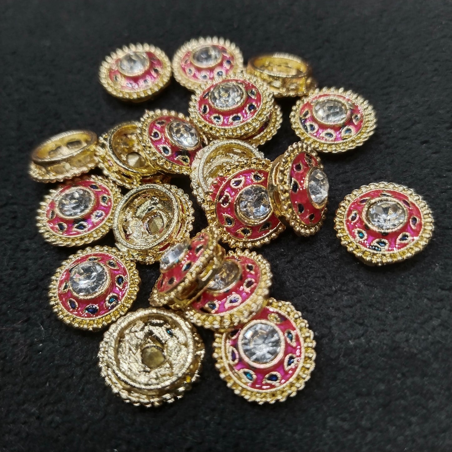 High Quality meenakari Kundan 12mm 1 pkt 20 pcs