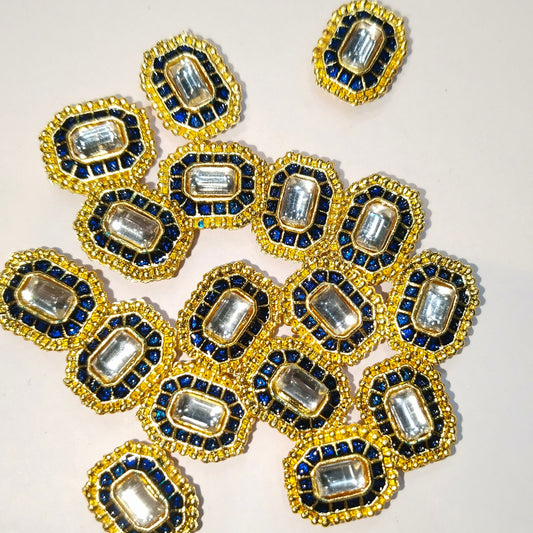 High quality Kundan pendants 12mm 1 pkt 20 pcs.