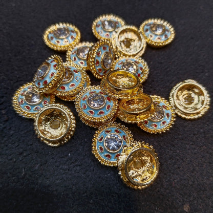 High Quality meenakari Kundan 12mm 1 pkt 20 pcs
