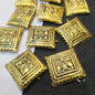 Oxidized gold plated square earrings 18mm 10 pairs.